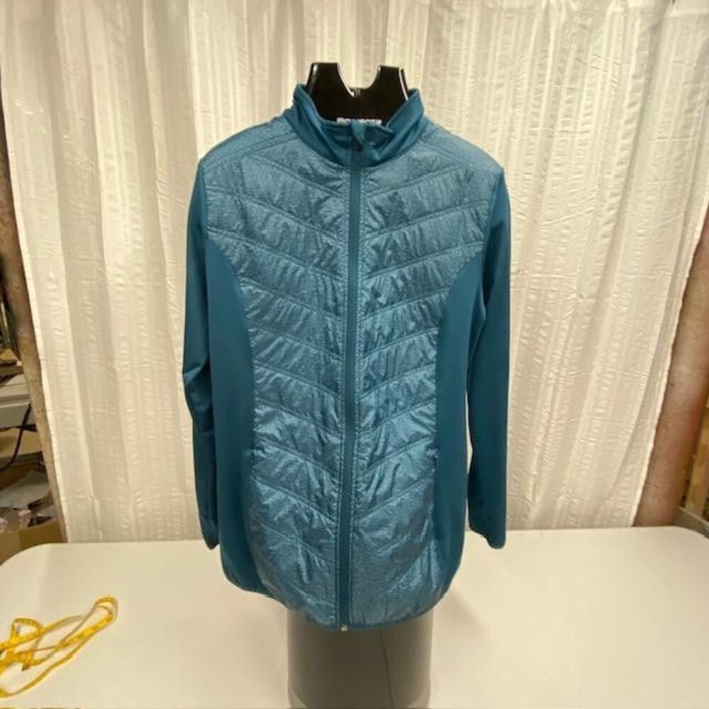 BCG Cold Weather Hybrid Jacket Men's XL Blue Full Zip Quilted Stretch Outdoor
